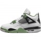 Stockx Air Jordan 4 Retro White Oil Green Dark Ash Men Jordan Shoes