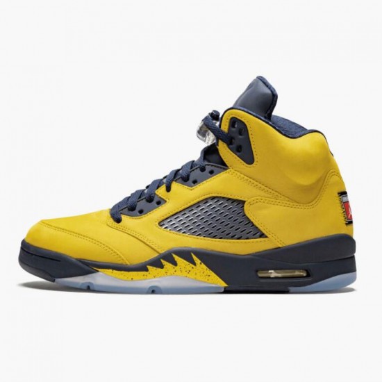 Stockx Air Jordan 5 Retro Michigan 2019 AmarilloCollege Navy Women/Men Jordan Shoes