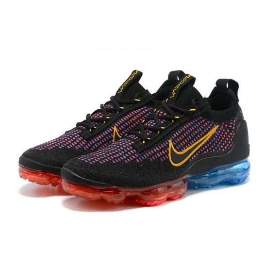 Stockx Nike Air VaporMax 2021 Flyknit Women/Men Black Red and Blue Shoes