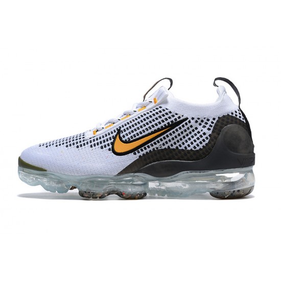 Stockx Nike Air VaporMax 2021 Flyknit Women/Men White Yellow and Black Shoes