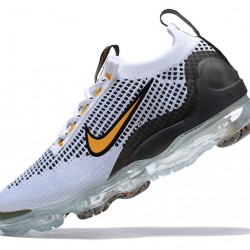 Stockx Nike Air VaporMax 2021 Flyknit Women/Men White Yellow and Black Shoes