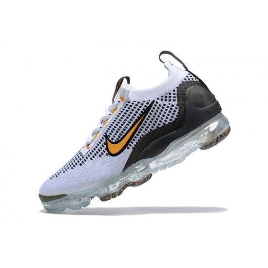 Stockx Nike Air VaporMax 2021 Flyknit Women/Men White Yellow and Black Shoes