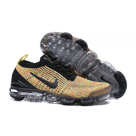 Stockx Nike Air VaporMax Flyknit 3 Black Yellow Women/Men Running Shoes  AJ6900-006