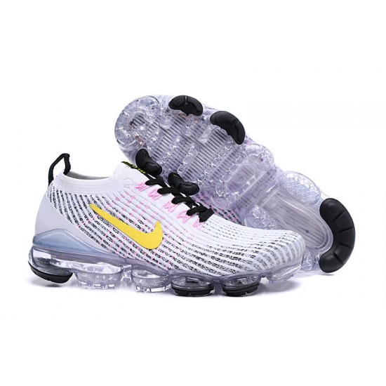 Stockx Nike Air VaporMax Flyknit 3 White Yellow Women/Men Running Shoes AJ6900-103