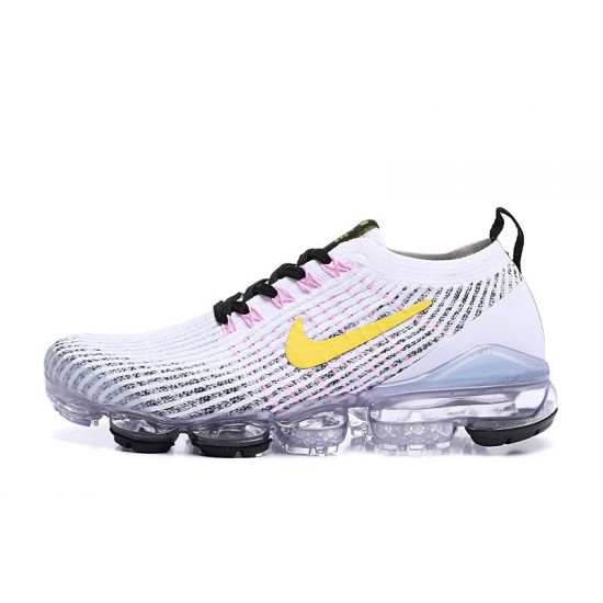 Stockx Nike Air VaporMax Flyknit 3 White Yellow Women/Men Running Shoes AJ6900-103