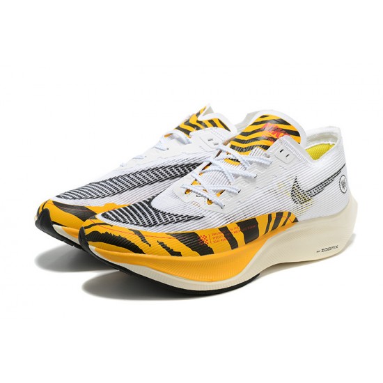 Stockx Nike Zoomx VaporFly NEXT White Orange Women/Men Running Shoes 