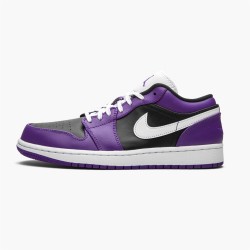 Stockx Air Jordan 1 Retro Low Court Purple 553558 501 White Black AJ1 Sneakers