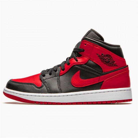 Stockx Air Jordan 1 Mid Banned 2020 554724 074 Black University Red Black Whi AJ1 Sneakers