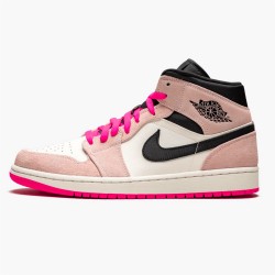 Stockx Air Jordan 1 Mid Crimson Tint Hyper Pink Black 852542 801 AJ1 Sneakers