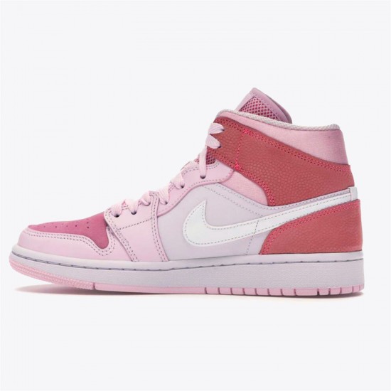 Stockx Air Jordan 1 Mid Digital Pink White Pink Foam Sail CW5379 600 AJ1 Sneakers