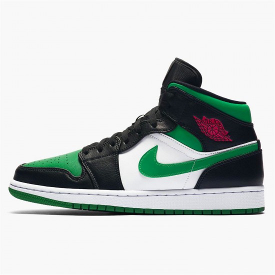 Stockx Air Jordan 1 Mid Pine Green Black Gym Red White 554724 067 AJ1 Sneakers