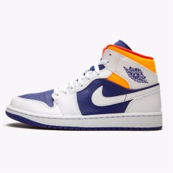 Stockx Air Jordan 1 Mid Royal Blue Laser Orange AJ1 Sneakers 554724 131