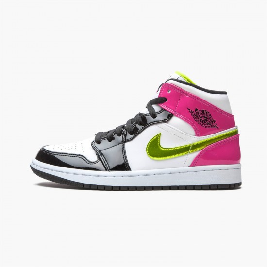 Stockx Air Jordan 1 Mid White Black Cyber Pink CZ9834 100 AJ1 Sneakers