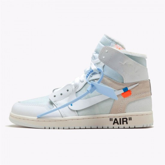 Stockx Air Jordan 1 Retro High Off White AJ1 Shoes AQ0818 100 White Sneakers