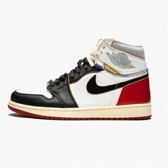 Stockx Air Jordan 1 Retro High Union Los Angeles Black Toe BV1300 106 White Varsity Red AJ1 Black Sneakers