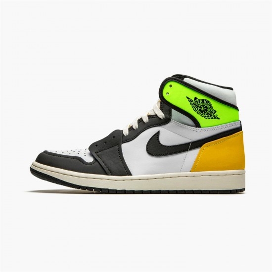 Stockx Air Jordan 1 Retro High White Black Volt University Gold Sneakers 555088 118 AJ1 Sneakers