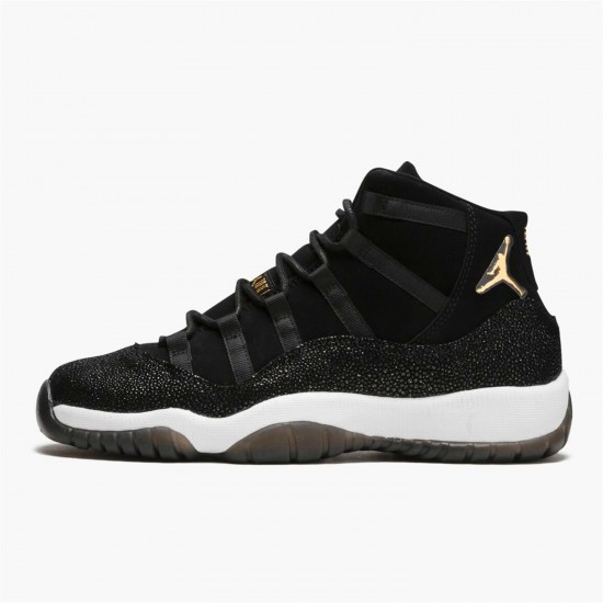 Stockx Air Jordan 11 Retro Heiress Black Stingray 852625 030 Metallic Gold White AJ11 Black Sneakers