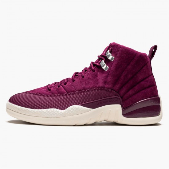 Stockx Air Jordan 12 Retro Bordeaux AJ12 130690 617 Sail Metallic Silver Sneakers