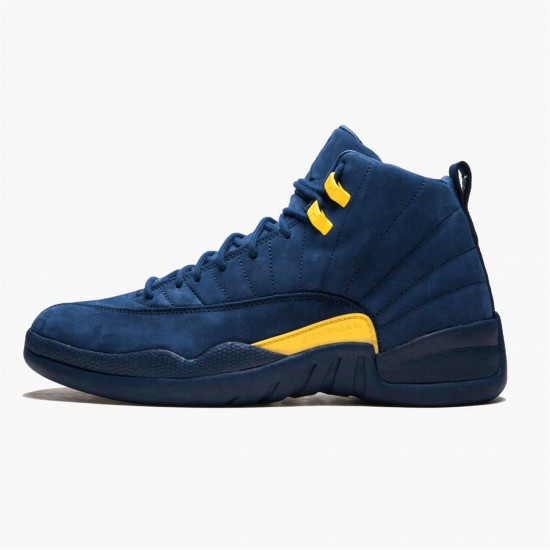 Stockx Air Jordan 12 Retro Michigan AJ12 BQ3180 407 College Navy Amarillo Sneakers