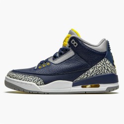 Stockx Air Jordan 3 Retro Michigan AJ3 820064 Black University Gold Cement G AJ3 Sneakers