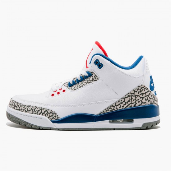 Stockx Air Jordan 3 Retro OG True Blue 854262 106 White Fire Red J3 Sneakers