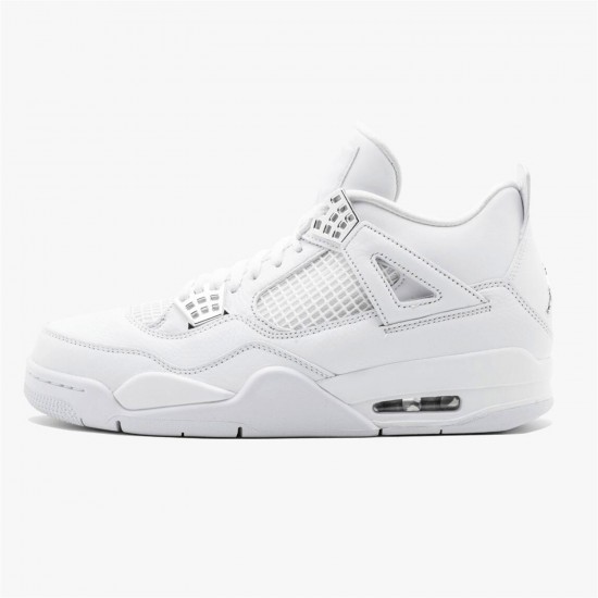 Stockx Air Jordan 4 Retro Pure Money 308497 100 White Metallic Silver AJ4 Sneakers