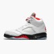 Stockx Air Jordan 5 Retro Fire Red Silver Tongue True White Black DA1911 102 AJ5 Sneakers