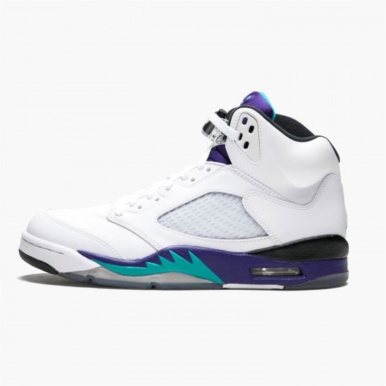 Stockx Air Jordan 5 Retro Grape White New Emerald Grp Ice Blk Sneakers 136027 108 AJ5 Sneakers