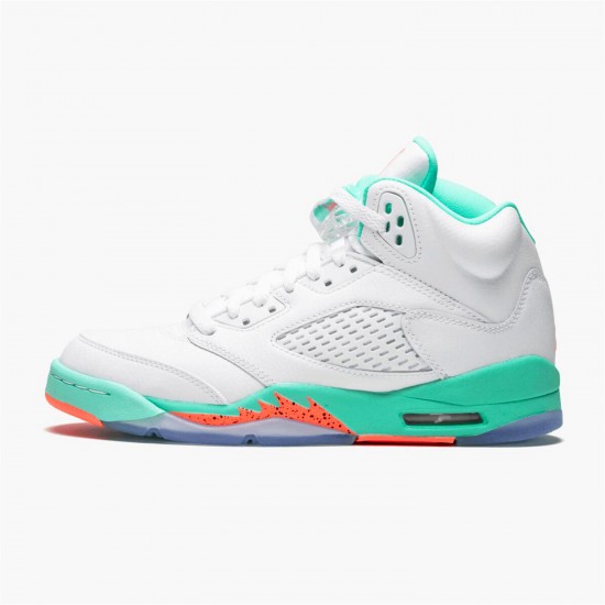 Stockx Air Jordan 5 Retro Light Aqua White Crimson Pulse Light Aqua 440892 100 AJ13 Sneakers