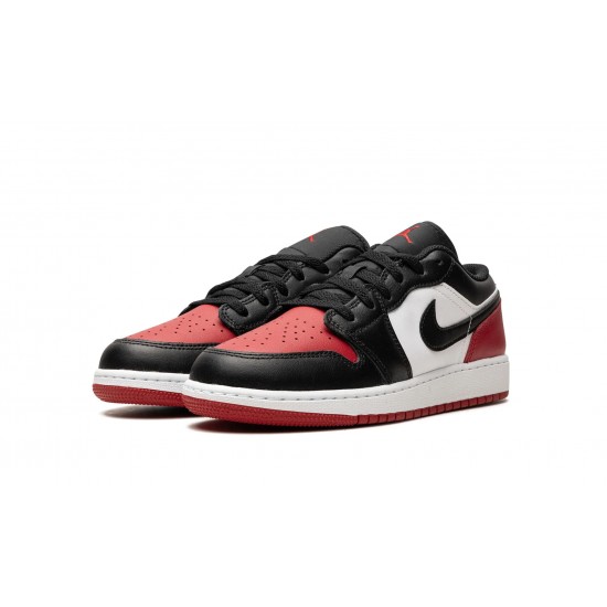 Nike Air Jordan 1 Low GradeSchool BRED TOE 553560-161 Shoes