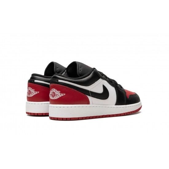 Nike Air Jordan 1 Low GradeSchool BRED TOE 553560-161 Shoes