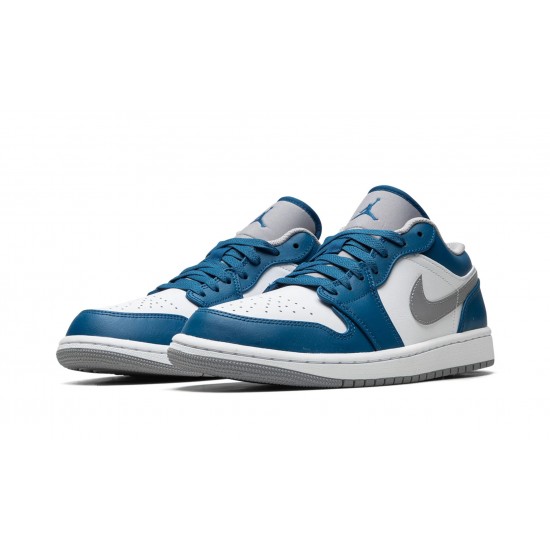 Nike Air Jordan 1 Low Mens True Blue 553558-412 Shoes